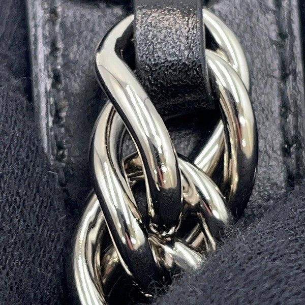 エルメス ブレスレット レニー ブラック/ブラック金具/シルバー金具 ボックスカーフ K刻印 HERMES サイズT4 黒