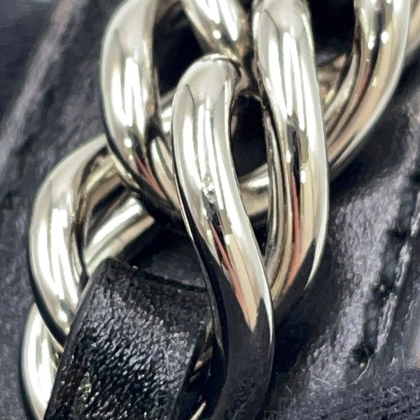 エルメス ブレスレット レニー ブラック/ブラック金具/シルバー金具 ボックスカーフ K刻印 HERMES サイズT4 黒