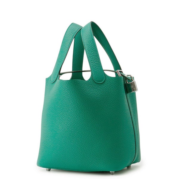 エルメス ハンドバッグ ピコタンロックPM ヴェールヴェルティゴ/シルバー金具 トリヨンクレマンス K刻印