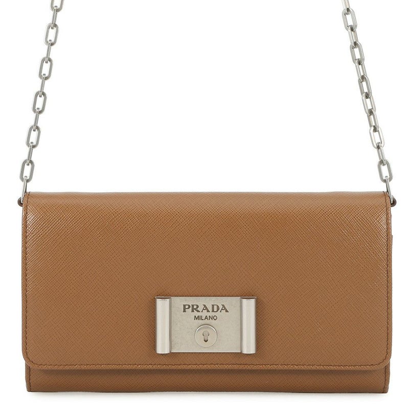 プラダ チェーンウォレット サフィアーノ ロゴ 1MT440 PRADA 財布