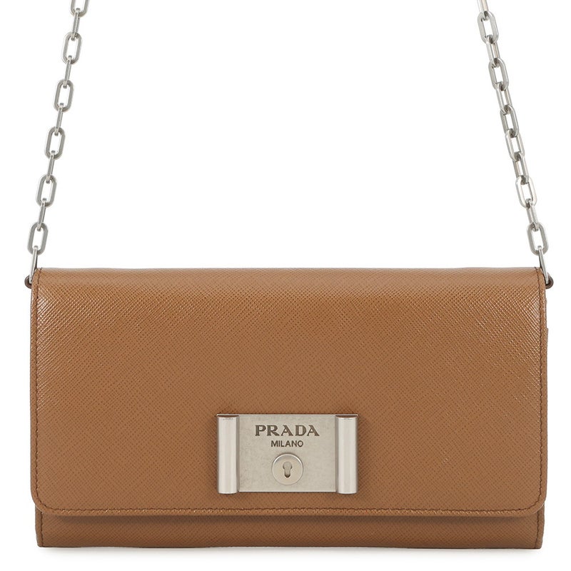 プラダ チェーンウォレット サフィアーノ ロゴ 1MT440 PRADA 財布