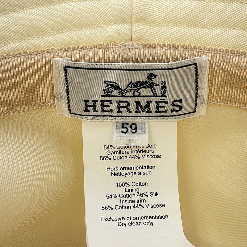 エルメス ハット ハーパー・Hエレクトリック 刺繍 コットン サイズ59 HERMES 帽子 バケットハット