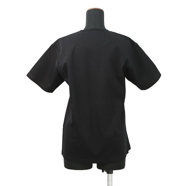 エルメス Tシャツ カルトゥッシュ コットン レディースサイズ34 HERMES マキシTシャツ 半袖 黒