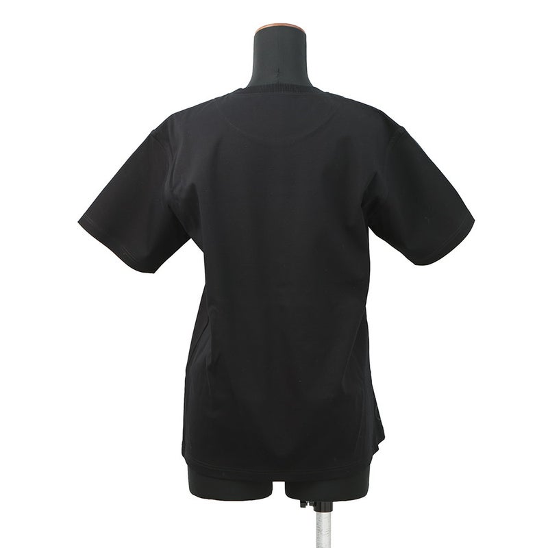 エルメス Tシャツ カルトゥッシュ コットン レディースサイズ34 HERMES マキシTシャツ 半袖 黒