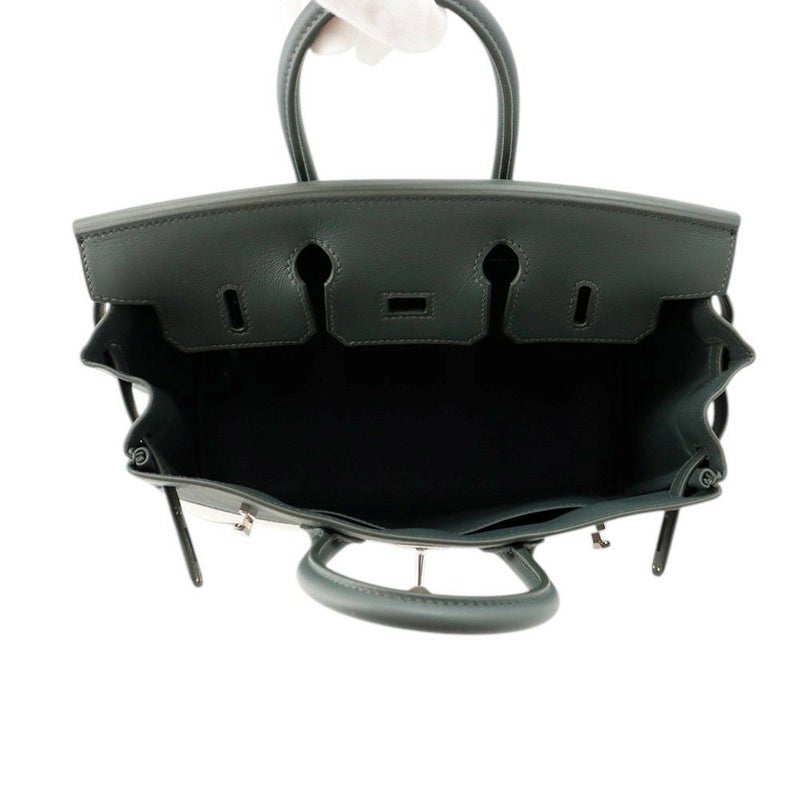 エルメス バーキン25 ヴェールマングローブ/エクリュ/シルバー金具 スイフト/トワルアッシュ K刻印 HERMES Birkin ハンドバッグ