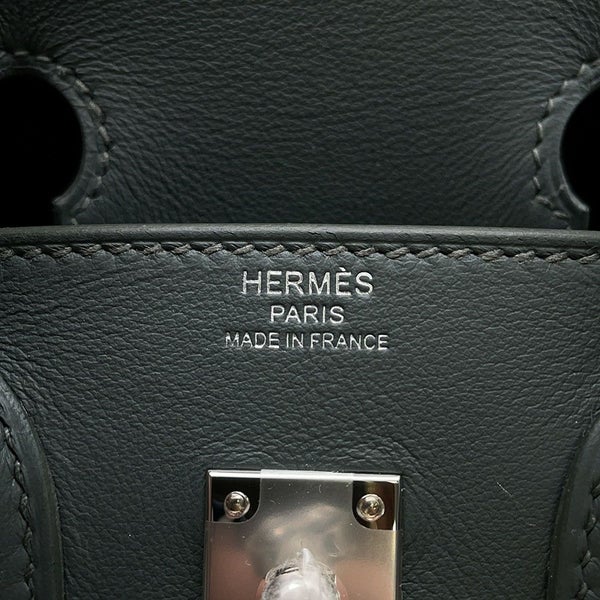 エルメス バーキン25 ヴェールマングローブ/エクリュ/シルバー金具 スイフト/トワルアッシュ K刻印 HERMES Birkin ハンドバッグ