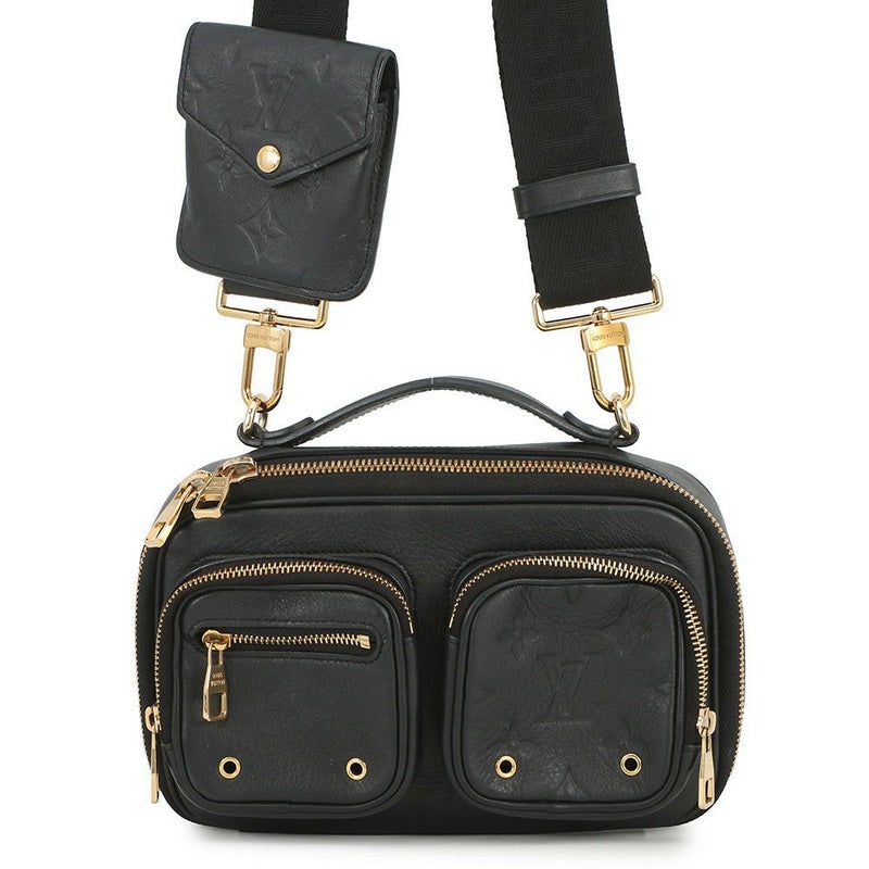 ルイヴィトン ショルダーバッグ モノグラム/カーフレザー ユーティリティ・クロスボディ M80450 ヴィトン ブラック 黒