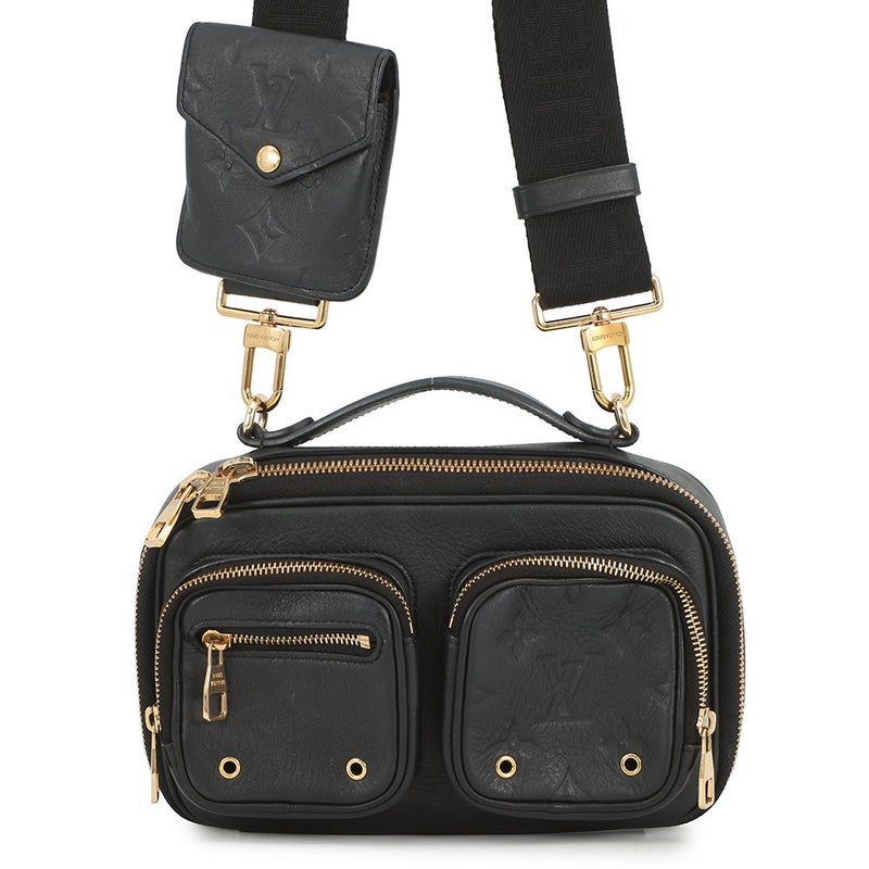 ルイヴィトン ショルダーバッグ モノグラム/カーフレザー ユーティリティ・クロスボディ M80450 ヴィトン ブラック 黒