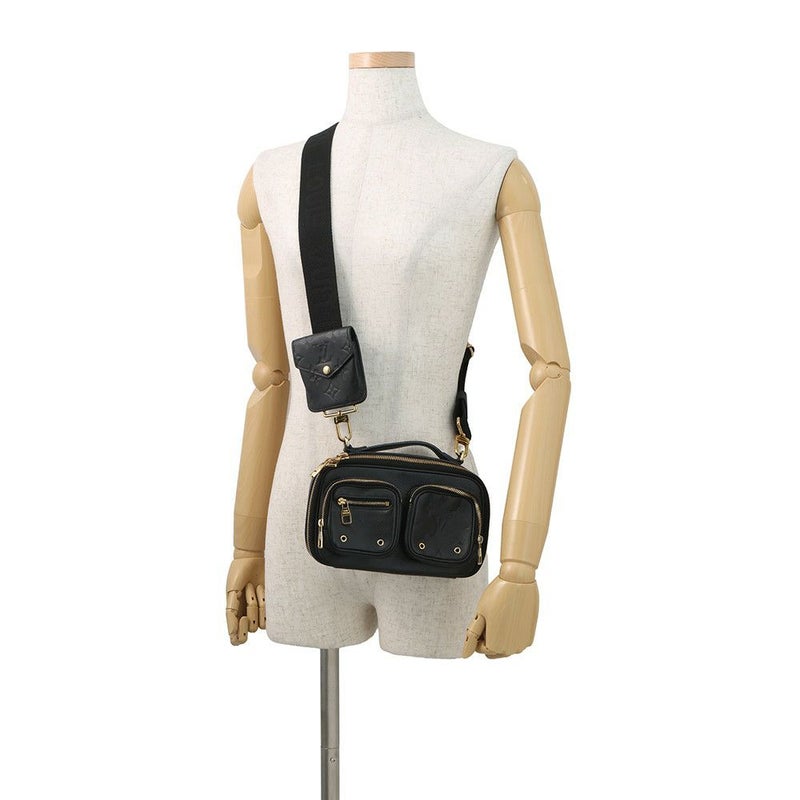 ルイヴィトン ショルダーバッグ モノグラム/カーフレザー ユーティリティ・クロスボディ M80450 ヴィトン ブラック 黒