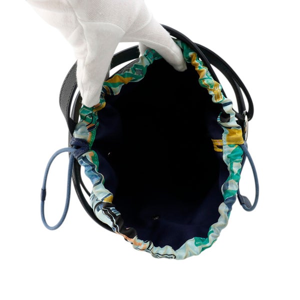 エルメス ハンドバッグ ミュザルディーヌ ブラック/マルチカラー/シルバー金具 エプソン/シルク X刻印 HERMES バッグ 黒