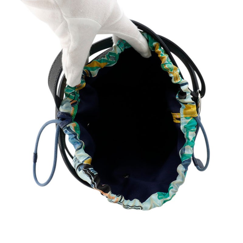 エルメス ハンドバッグ ミュザルディーヌ ブラック/マルチカラー/シルバー金具 エプソン/シルク X刻印 HERMES バッグ 黒