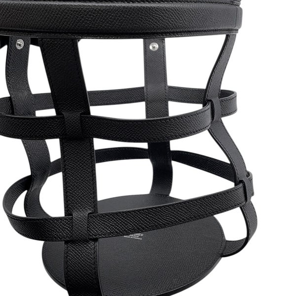 エルメス ハンドバッグ ミュザルディーヌ ブラック/マルチカラー/シルバー金具 エプソン/シルク X刻印 HERMES バッグ 黒