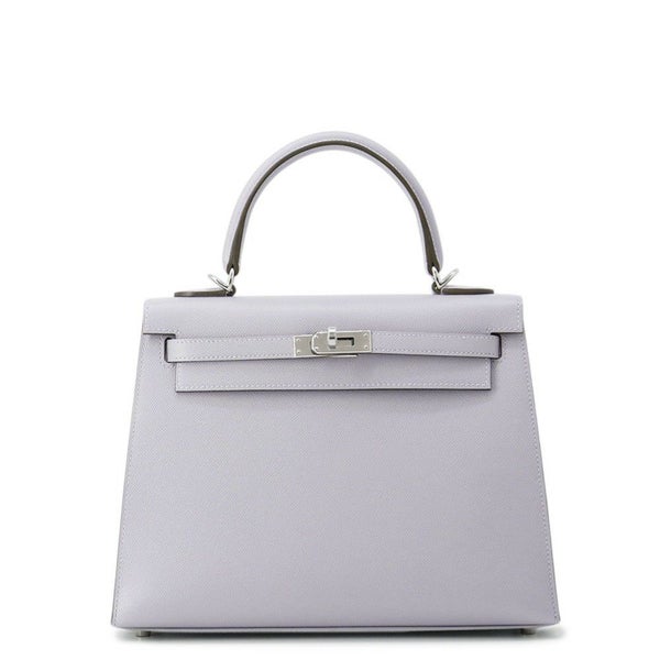 エルメス ハンドバッグ ケリー25 外縫い グリパンタン/シルバー金具 ヴォーマダム G刻印 ２wayショルダー