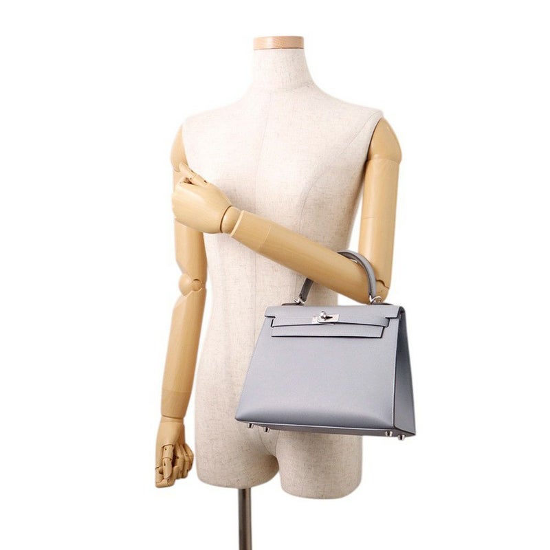 エルメス ハンドバッグ ケリー25 外縫い グリパンタン/シルバー金具 ヴォーマダム G刻印 ２wayショルダー