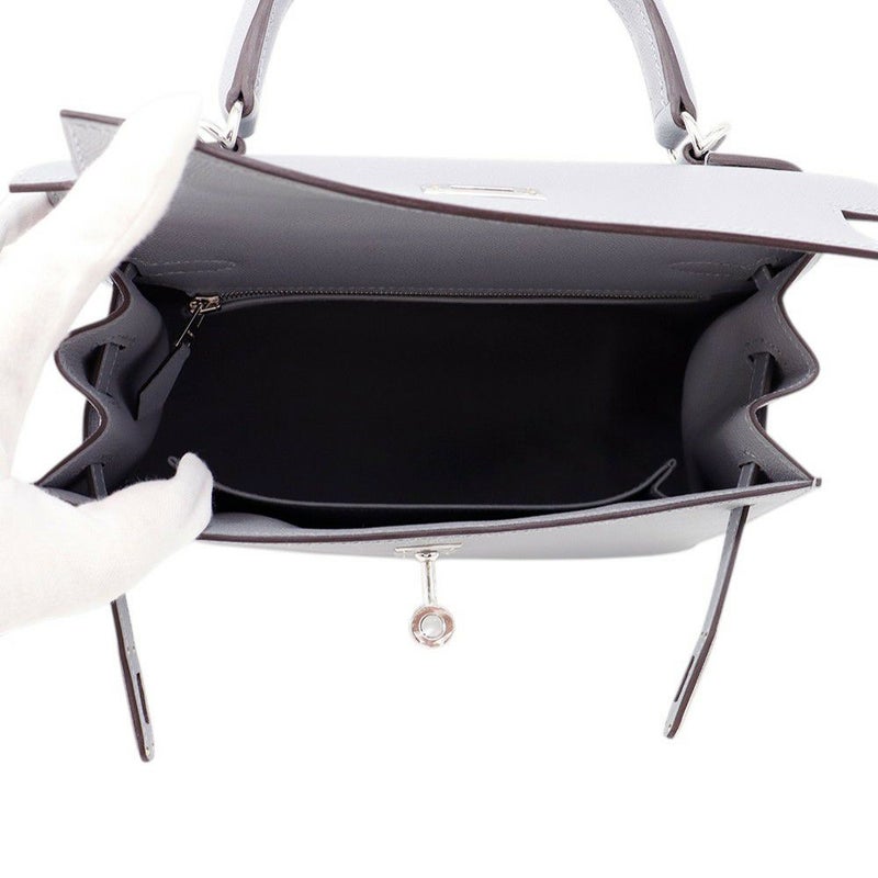 エルメス ハンドバッグ ケリー25 外縫い グリパンタン/シルバー金具 ヴォーマダム G刻印 ２wayショルダー