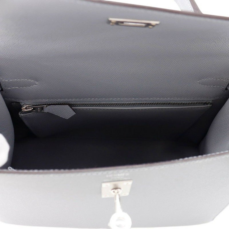 エルメス ハンドバッグ ケリー25 外縫い グリパンタン/シルバー金具 ヴォーマダム G刻印 ２wayショルダー