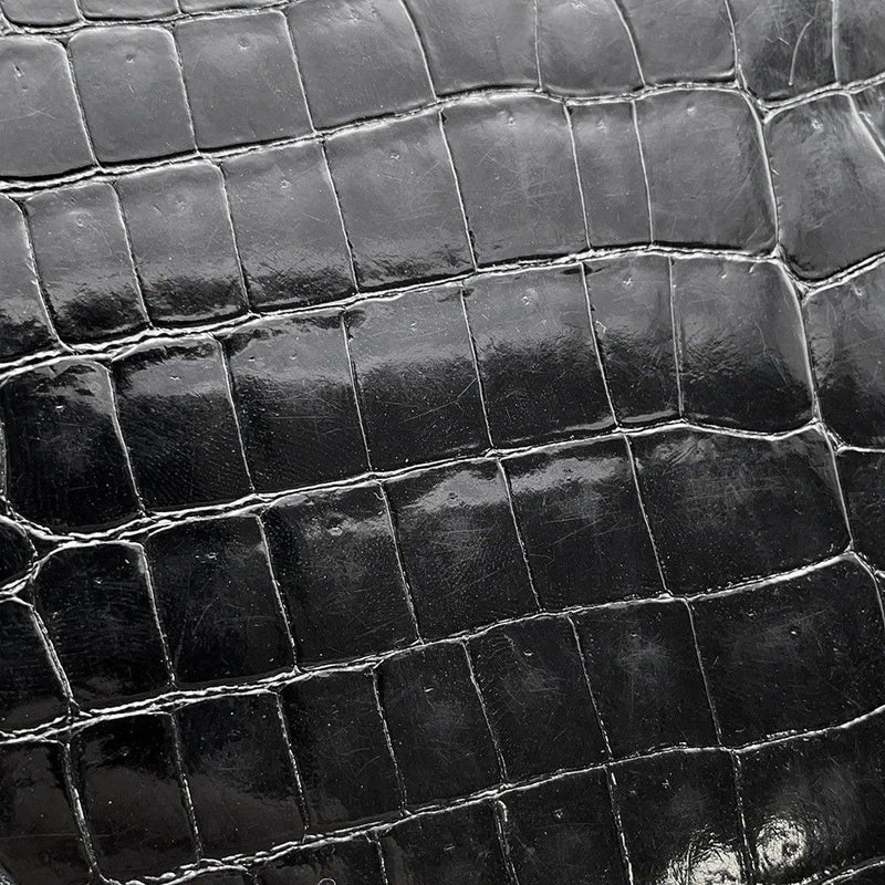 エルメス チェーンショルダーバッグ アルカザール ブラック/ゴールド金具 クロコダイル 黒