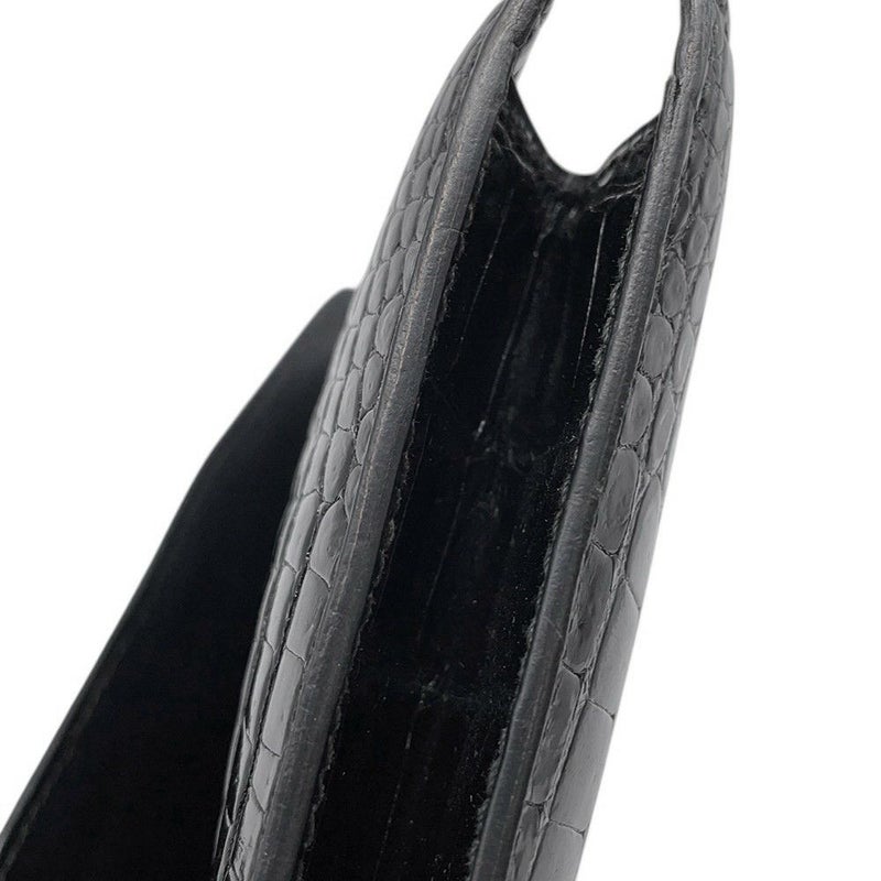 エルメス チェーンショルダーバッグ アルカザール ブラック/ゴールド金具 クロコダイル 黒