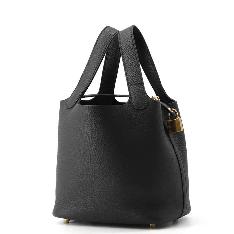 エルメス ハンドバッグ ピコタンロックPM ブラック/ゴールド金具 トリヨンクレマンス K刻印 黒