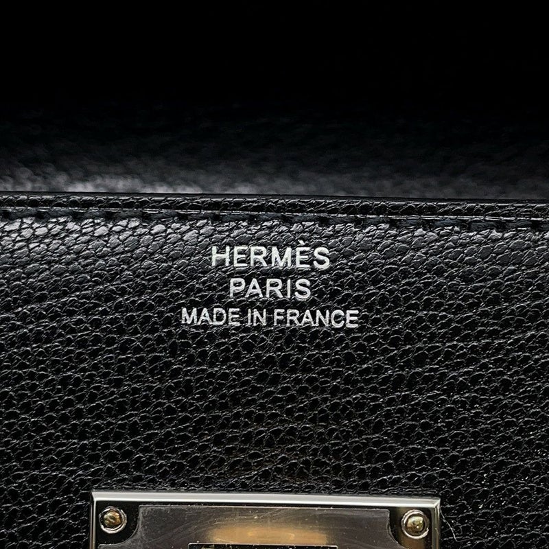 エルメス 長財布 ケリーポケット ロング ブラック/エレクトラム金具 シェブルシャムキラ W刻印 黒