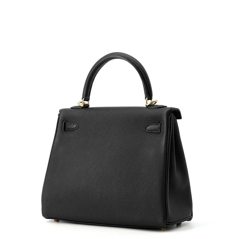エルメス ハンドバッグ ケリー25 内縫い ブラック/ゴールド金具 トゴ W刻印 ２wayショルダー 黒
