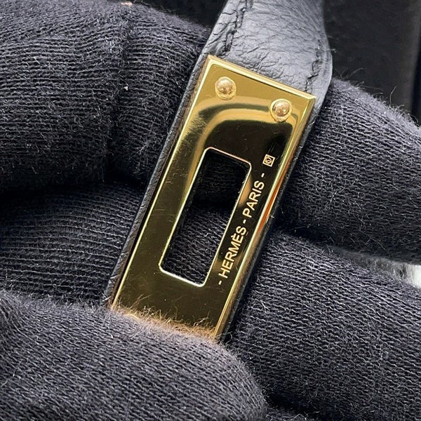 エルメス ハンドバッグ ケリー25 内縫い ブラック/ゴールド金具 トゴ W刻印 ２wayショルダー 黒