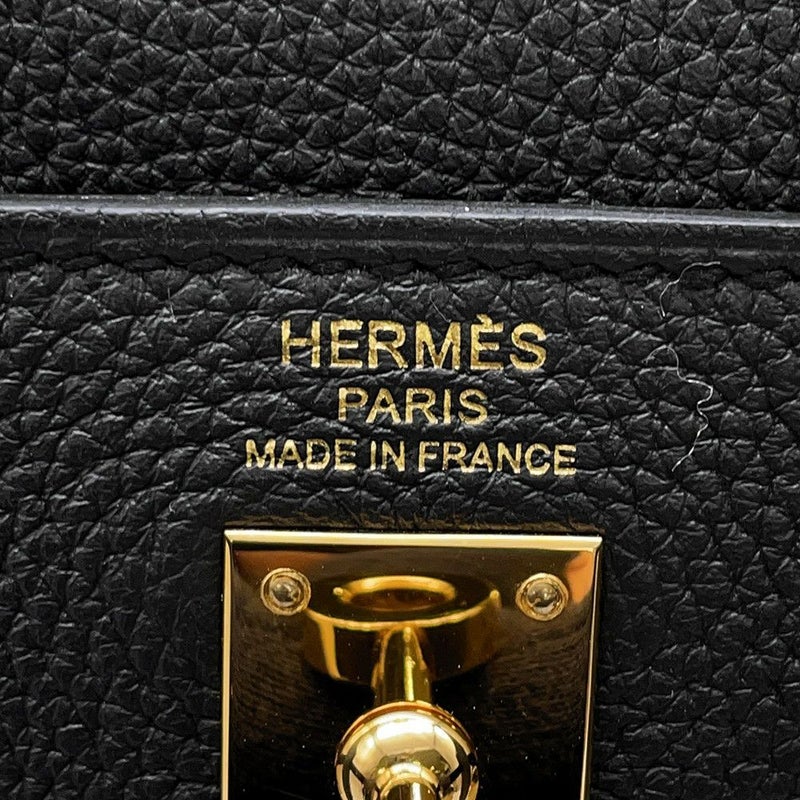 エルメス ハンドバッグ ケリー25 内縫い ブラック/ゴールド金具 トゴ W刻印 ２wayショルダー 黒