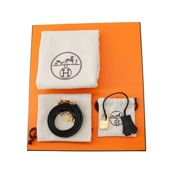 エルメス ハンドバッグ ケリー25 内縫い ブラック/ゴールド金具 トゴ W刻印 ２wayショルダー 黒