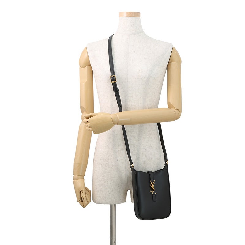 サンローランパリ ショルダーバッグ LE 5 A 7 ミニ バーティカル レザー 735214 SAINT LAURENT PARIS 黒