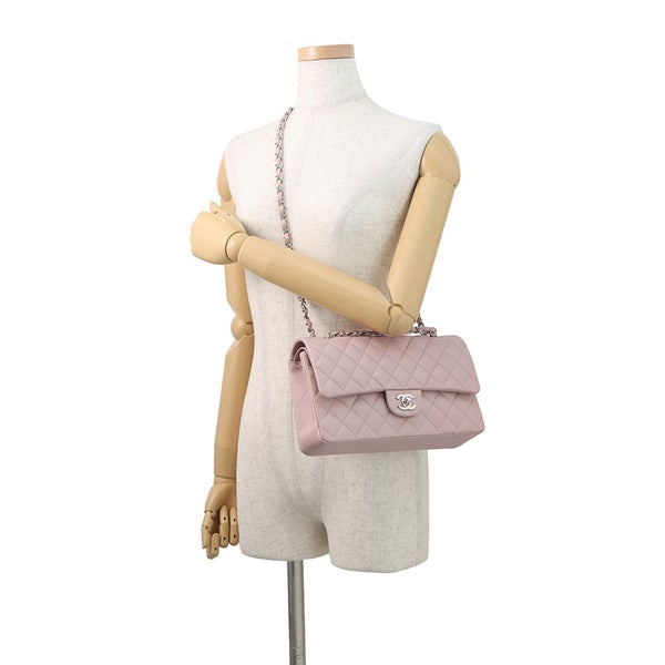 シャネル チェーンショルダーバッグ マトラッセ25 ココマーク キャビアスキン ダブルチェーン A01112 CHANEL