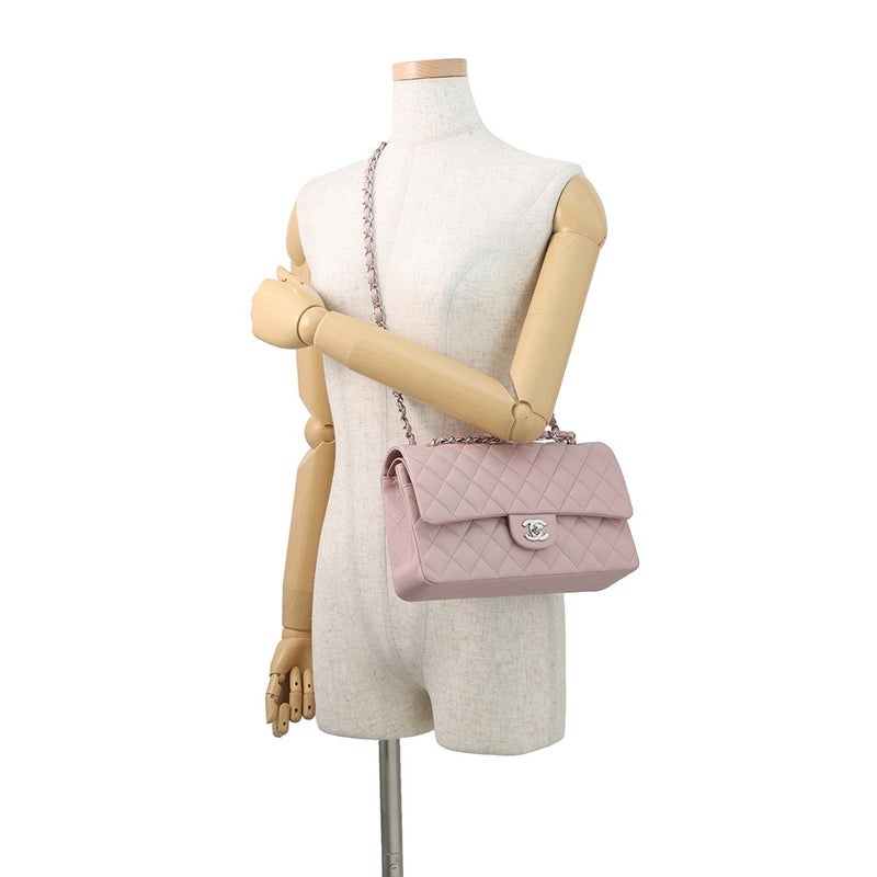 シャネル チェーンショルダーバッグ マトラッセ25 ココマーク キャビアスキン ダブルチェーン A01112 CHANEL