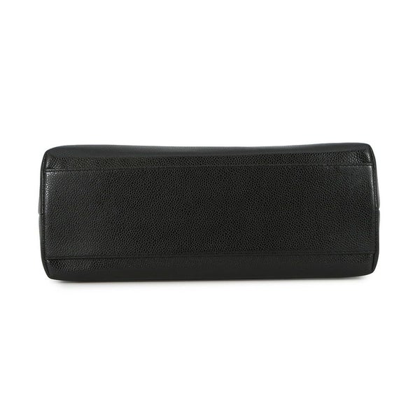 シャネル ハンドバッグ ココマーク トップハンドル キャビアスキン CHANEL 黒
