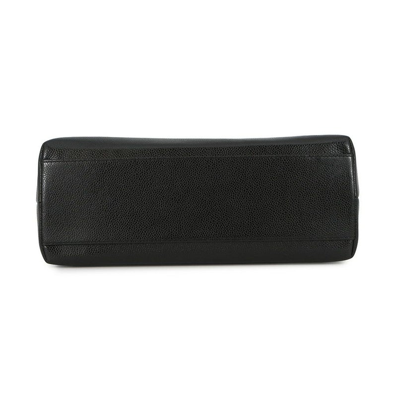 シャネル ハンドバッグ ココマーク トップハンドル キャビアスキン CHANEL 黒