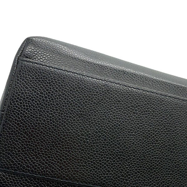 シャネル ハンドバッグ ココマーク トップハンドル キャビアスキン CHANEL 黒