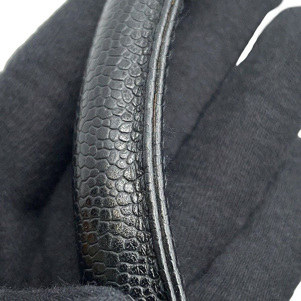 シャネル ハンドバッグ ココマーク トップハンドル キャビアスキン CHANEL 黒