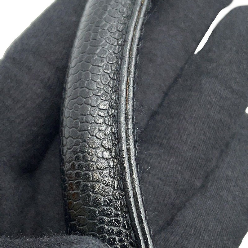 シャネル ハンドバッグ ココマーク トップハンドル キャビアスキン CHANEL 黒