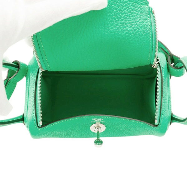 エルメス リンディ ミニ ヴェールコミック/シルバー金具 トリヨンクレマンス B刻印 ２wayショルダー