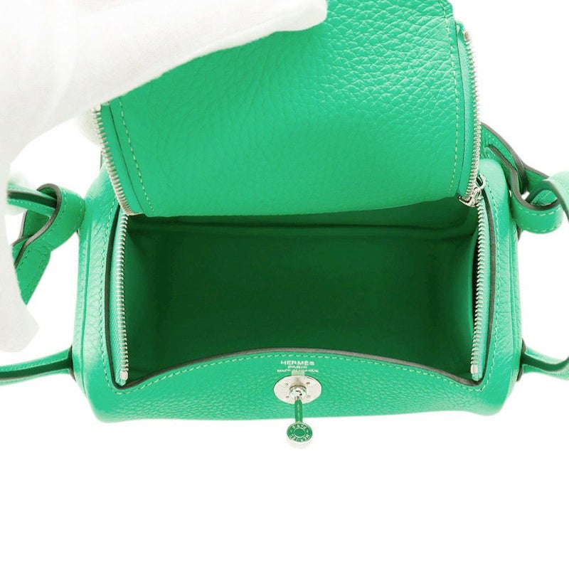 エルメス リンディ ミニ ヴェールコミック/シルバー金具 トリヨンクレマンス B刻印 ２wayショルダー