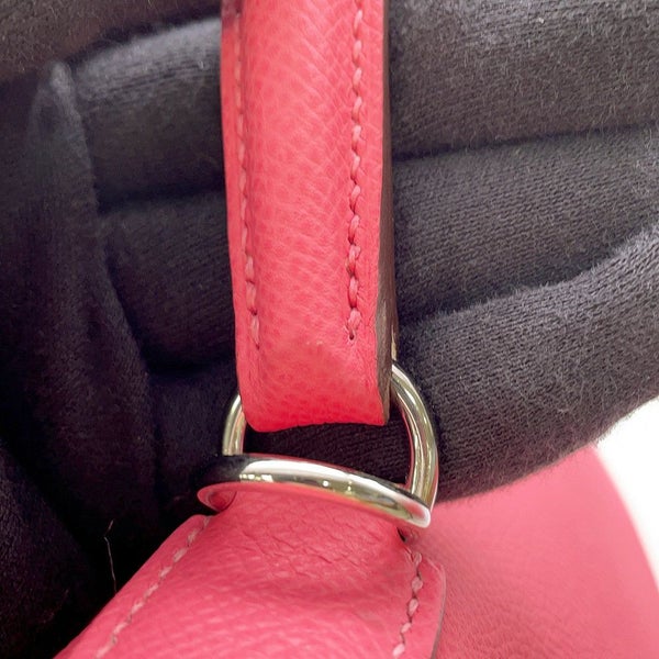 エルメス ハンドバッグ ケリー28 外縫い ローズアザレ/シルバー金具 エプソン D刻印 ２wayショルダー