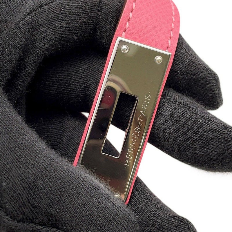 エルメス ハンドバッグ ケリー28 外縫い ローズアザレ/シルバー金具 エプソン D刻印 ２wayショルダー