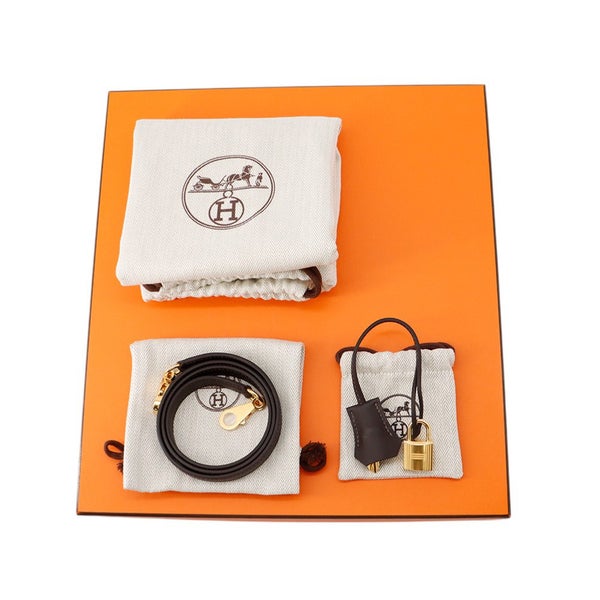 エルメス ハンドバッグ ケリー28 外縫い モカ/エクリュ/ゴールド金具 スイフト/トワルアッシュ K刻印 ２wayショルダー