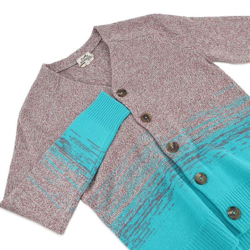 エルメス カーディガン グラデーション ジャカード カシミヤ メンズサイズS HERMES