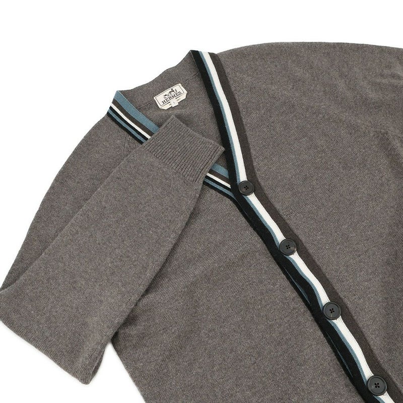 エルメス カーディガン Vネック カシミヤ メンズサイズL HERMES