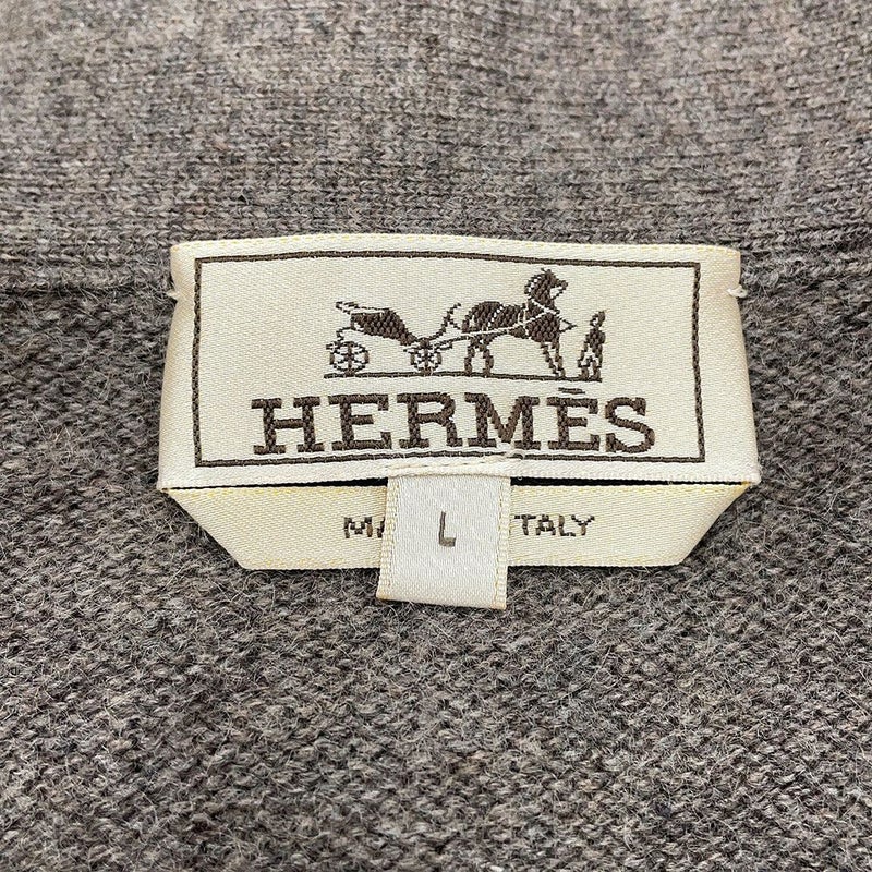 エルメス カーディガン Vネック カシミヤ メンズサイズL HERMES