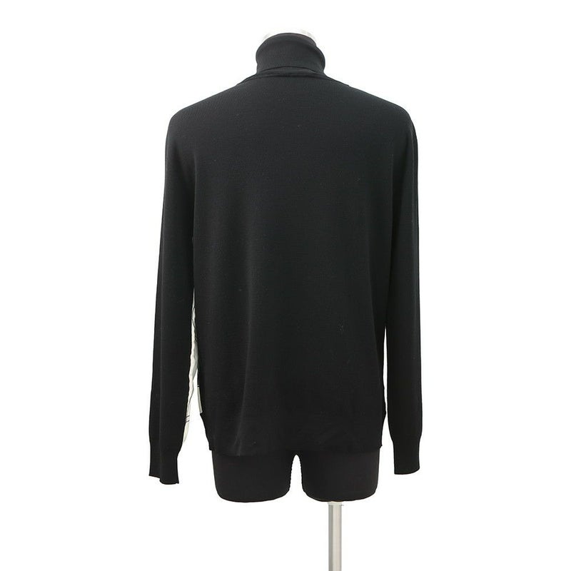 エルメス ニット タートルネック セーター Soie decadree ウール メンズサイズL HERMES 黒 トップス