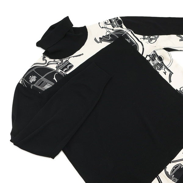 エルメス ニット タートルネック セーター Soie decadree ウール メンズサイズL HERMES 黒 トップス