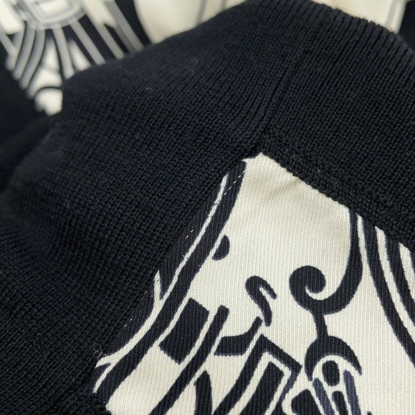 エルメス ニット タートルネック セーター Soie decadree ウール メンズサイズL HERMES 黒 トップス