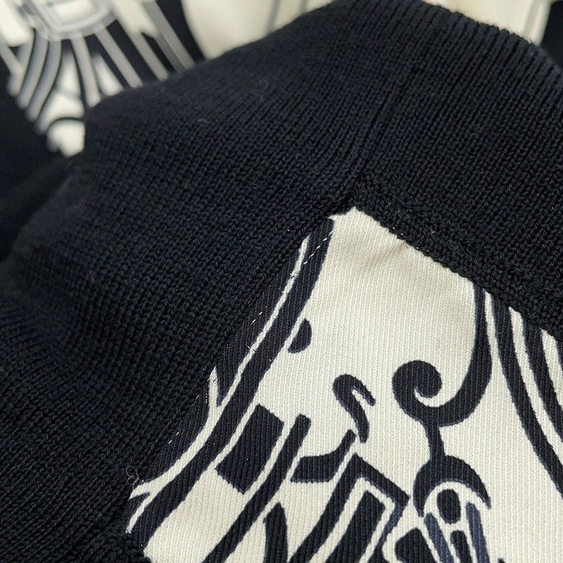 エルメス ニット タートルネック セーター Soie decadree ウール メンズサイズL HERMES 黒 トップス