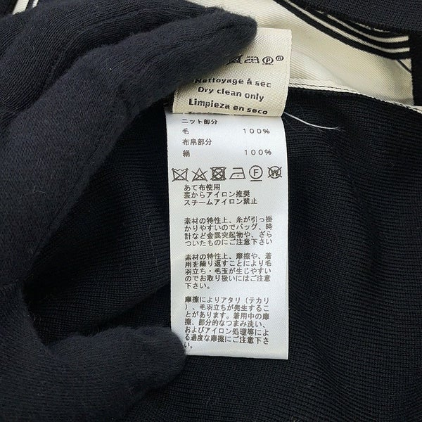 エルメス ニット タートルネック セーター Soie decadree ウール メンズサイズL HERMES 黒 トップス