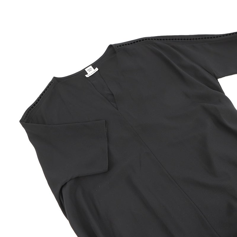 エルメス ワンピース 刺繍 ロングワンピース シルク レディースサイズ34 HERMES 黒